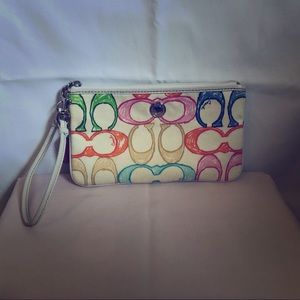 Authentic Coach multicolour wristlet
